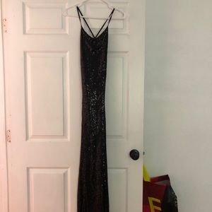 Black sequin prom dress